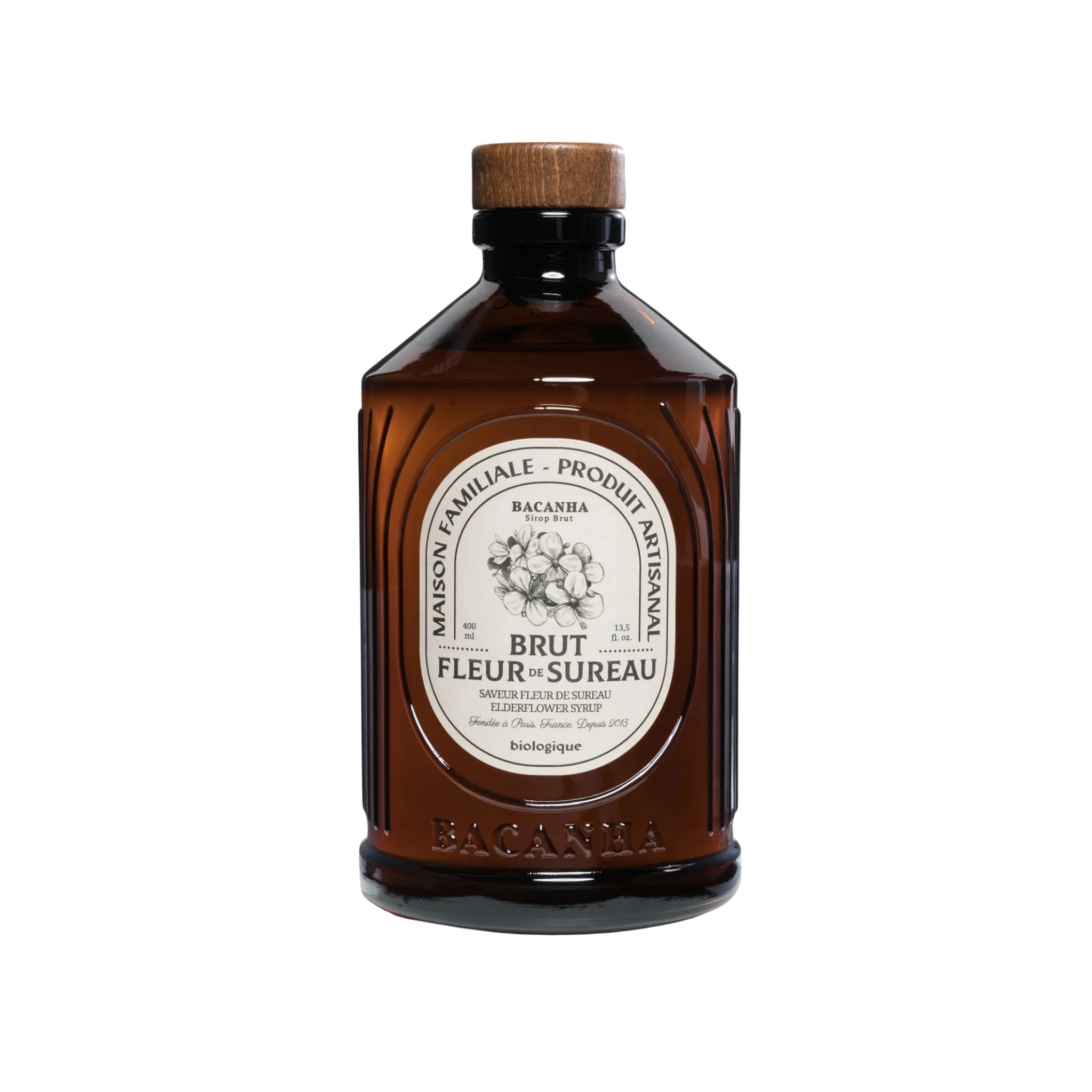 Bacanha -- Sirop saveur fleur de sureau brut bio - 400 ml main image 1