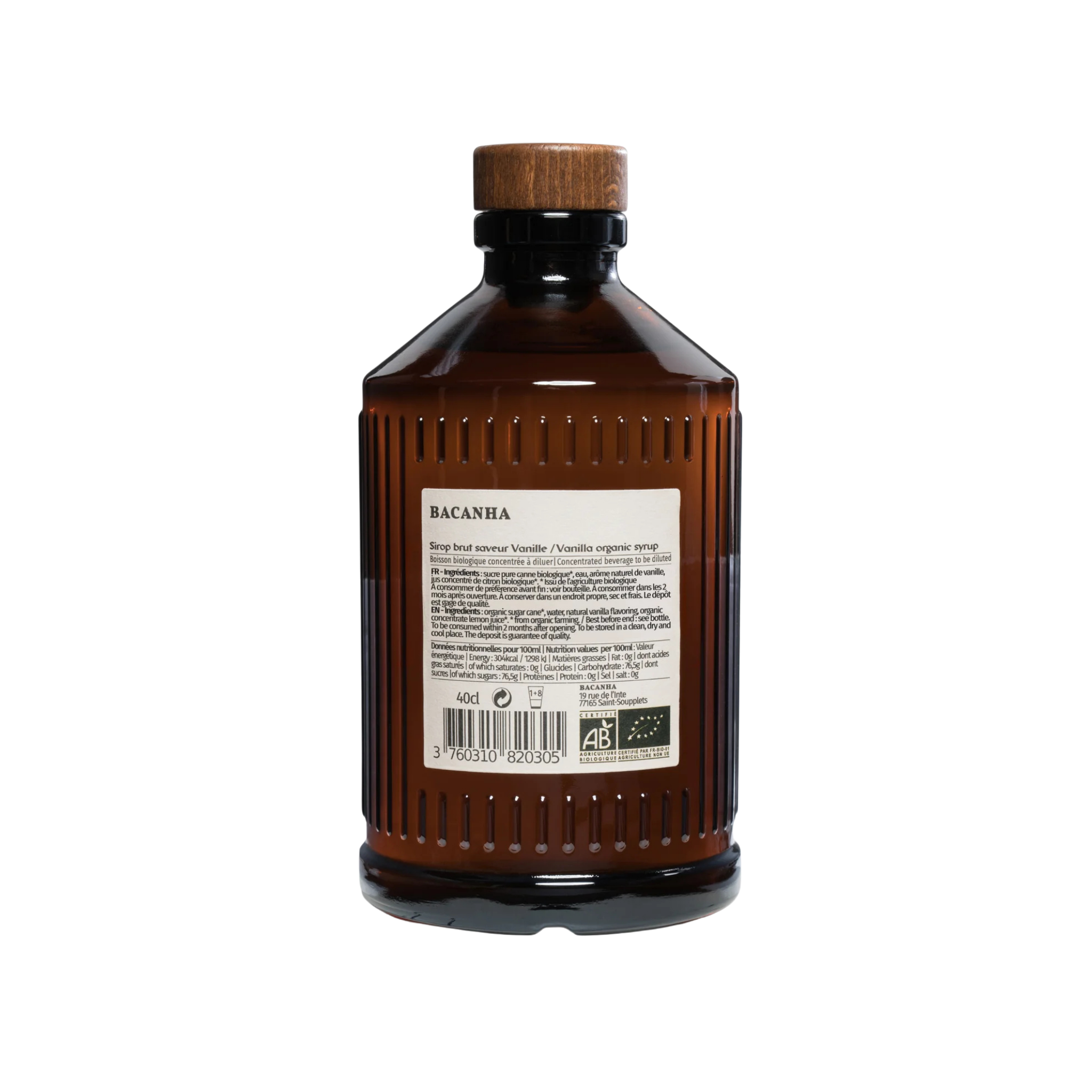 Bacanha Vanille Sirup Bio (Sirop Brut)