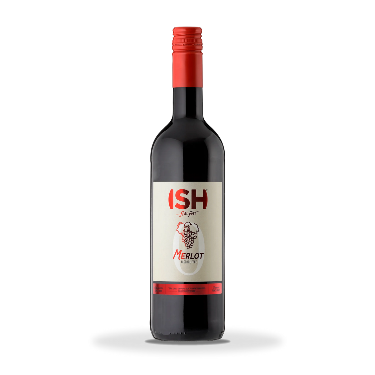 ISH French Merlot, alkoholfreier Rotwein, 0,75-l-Flasche