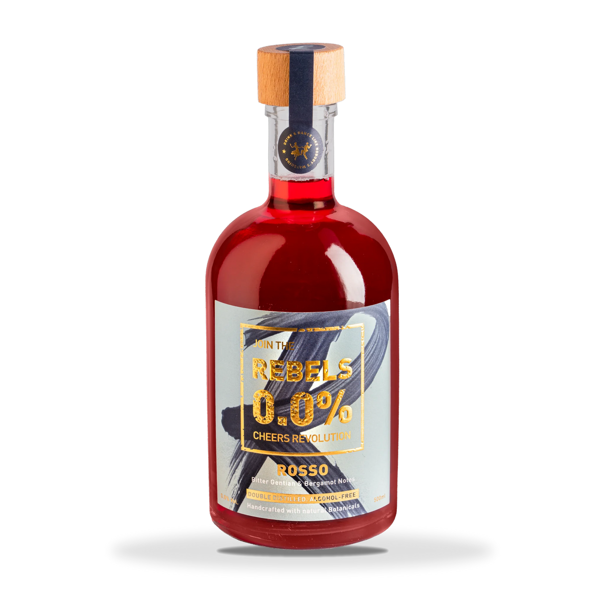 Rebels 0,0 % Rosso, alkoholfreier Bitter-Aperitif, 0,5-l-Flasche